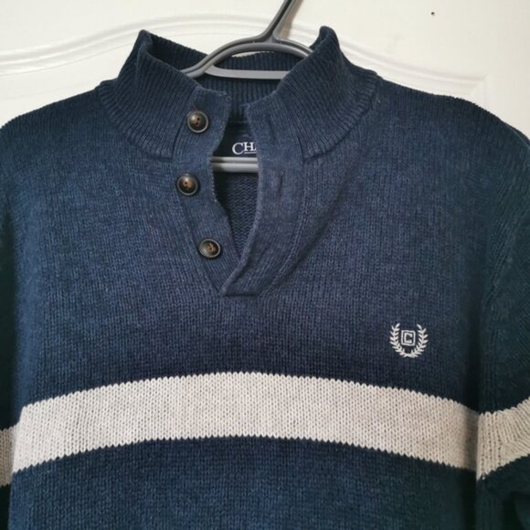 CHAPS Knit Sweater Stripes Large - Picture 4 of 5